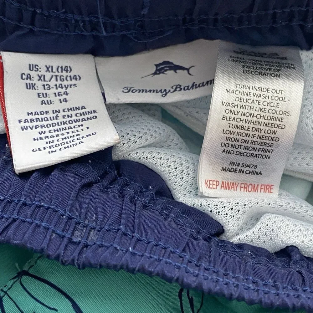 Tommy Bahama Swim Trunks Board Shorts, Sharks | Big Boys XL (14)
